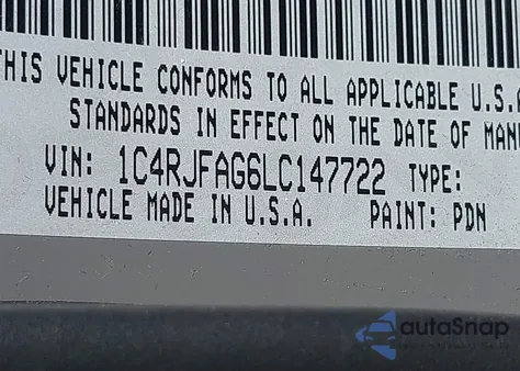 2020 Jeep Grand Cherokee Upland 4X4 из США, поврежденный, VIN 1C4RJFAG6LC147722